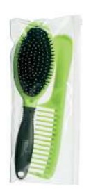 SET CEPILLO NEUMATICO Y PEINE CON MANGO