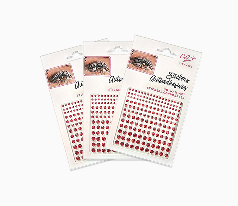 STRASS ROSTRO GEMAS ROJAS