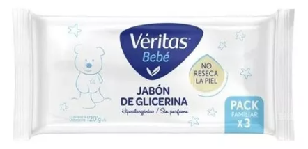 JAB GLIC VERITAS BEBE SIN PERFUME 120GR X3X120GRX12