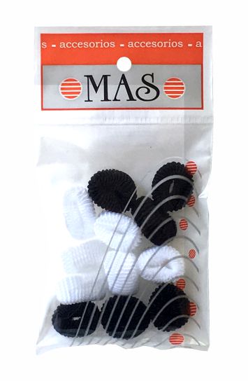 MAS GOMITAS BLANCAS Y NEGRAS X 12