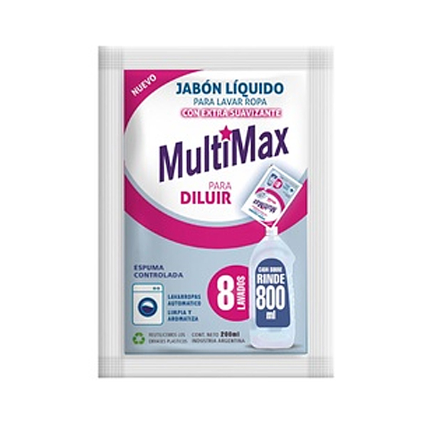 JABON LIQUIDO SUAVIZANTE 200ML RINDE 800ML (12u)