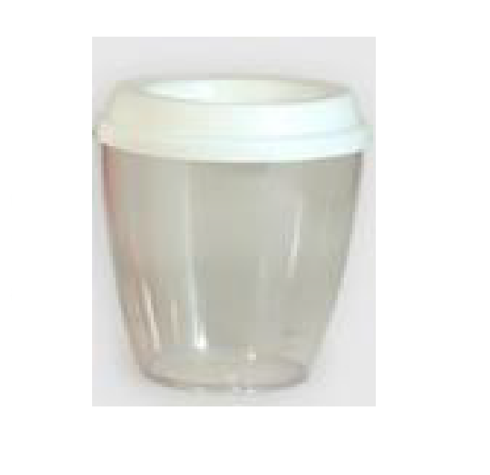 VASO C/TAPA FLEXIBLE CRISTAL TRANSLUCIDO 450 CC
