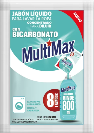 JABON LIQUIDO BICARBONATO 200ML RINDE 800ML (12u)