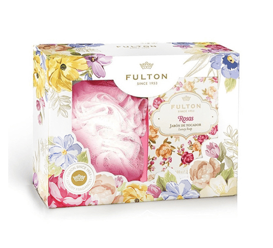 ESTUCHE FULTON ROSAS JABON + ESPONJA