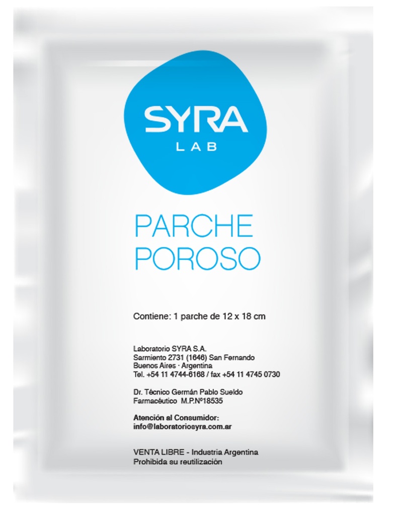 PARCHE POROSO BOLSA 10U