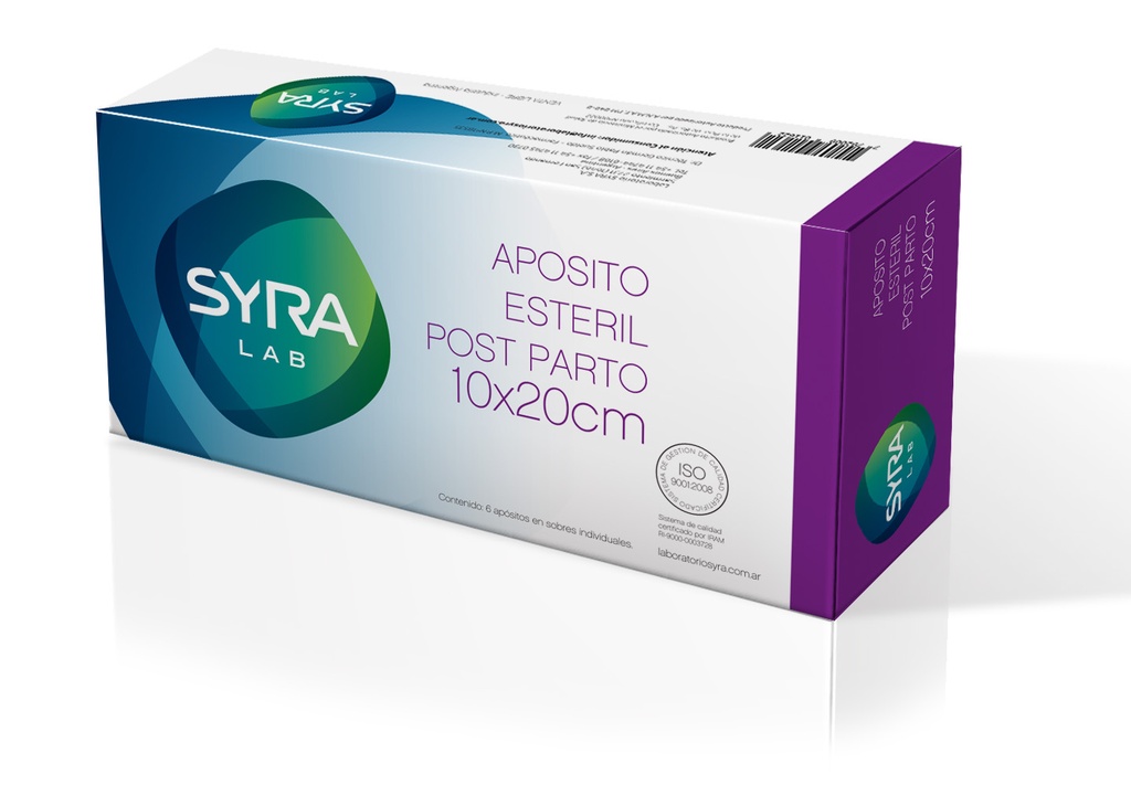 APOSITO SYRA POST PARTO 6U 10x20CM