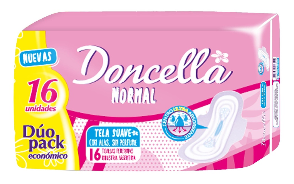 TOALLA NORMAL CON ALAS ROSA S/DEO 16U (25)