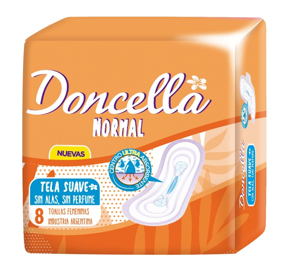 TOALLA SIN ALAS NARANJA S/DEO 8U (50)