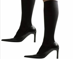 [4053] MEDIA DE DESCANSO FEM 3/4 NEGRA TXL