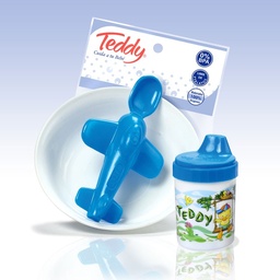 [901] JUEGO TEDDY PLATO+VASITO+AVION