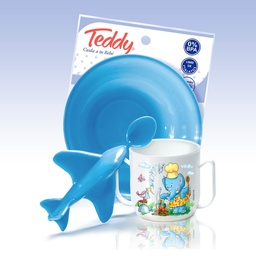 [905] JUEGO TEDDY PLATO+VASO+AVIONCITO