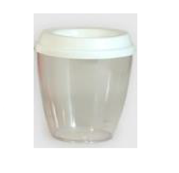 [1015] VASO C/TAPA FLEXIBLE CRISTAL TRANSLUCIDO 450 CC
