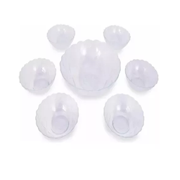 [4010] SET COMPOTERAS 7 PIEZAS CRISTAL