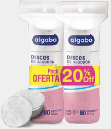 [6062012] DISCOS DESMAQUILLANTES ALGABO 80U x2
